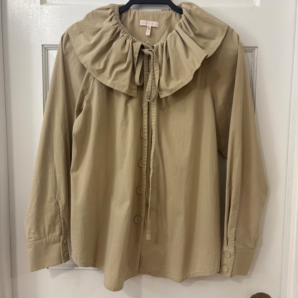 Rebecca Taylor Ruffle Collar Blouse M Victorian Modest Dark Academia Career
